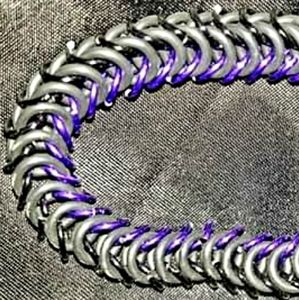 PURPLE CHAIN LINK STRETCH BRACELET ONE SIZE